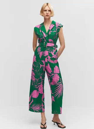 Printed Belted Jumpsuit