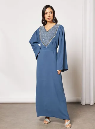 Jalabiya Embellished With Abstract Beadwork