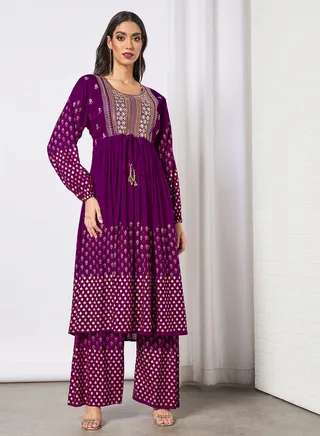 2 Piece Modest Set Of Jalabiya With Pants And Sheila
