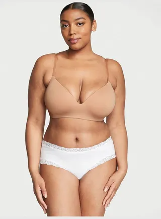 Lace-Waist Cotton Cheeky Panty