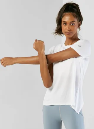 Solid Contrast Mesh Athletic Tee