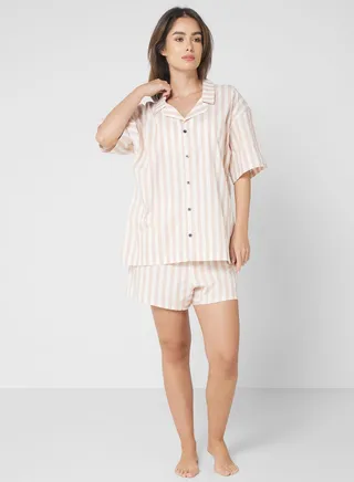 Striped Shirt & Short Set