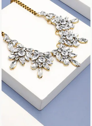 Gold Plated Party Designer Stone Necklace For Women