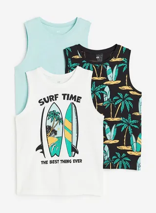 Kids 3 Pack Graphic Printed Vest