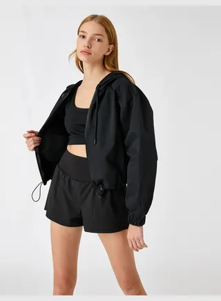 Zipper Hooded Windcoat
