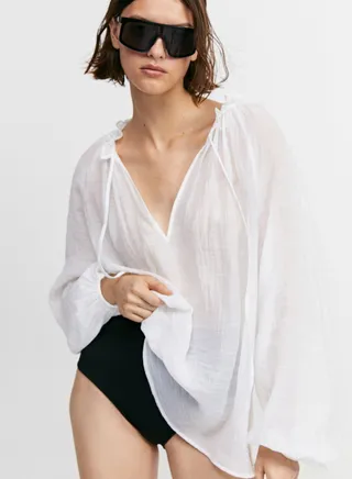 Tie Detail Oversized Top