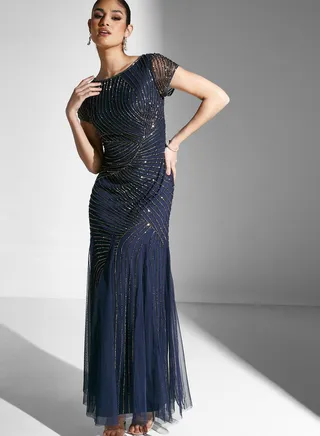 Embellished Flared Dress