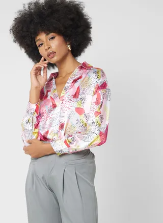 Printed Button Down Shirt