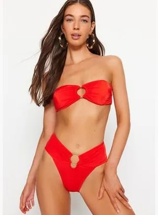 Red Accessory High Waist High Leg Bikini Bottom TBESS22BA00001