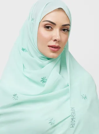Poly Hijab With Embroidery
