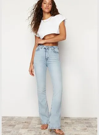 Light Blue High Waist Flare Jeans TWOSS24JE00036