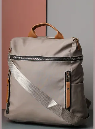 Solid Travel Backpack with Zip Lock For Women