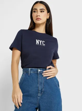 Round Neck Graphic T - Shirt