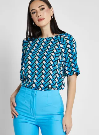 Printed Short Sleeve Top