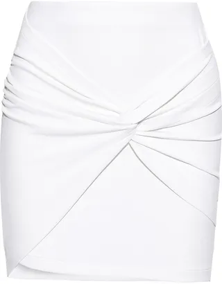 Diamonds twisted layered stretch-jersey mini skirt