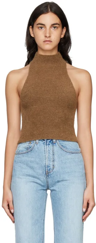 Arch The Brown Sleeveless Turtleneck