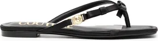 Satin Square-Toe Flip Flops