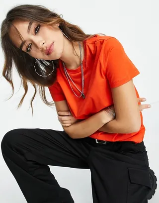 ASOS DESIGN ultimate t-shirt with crew neck in cotton blend in tomato red - RED