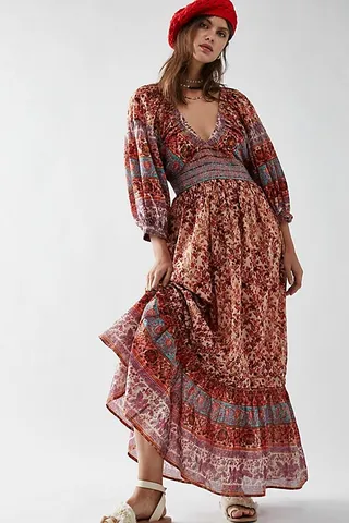 Golden Hour Border Maxi Dress by Free People
