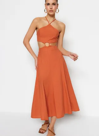 Halter Neck Cut Out Dress