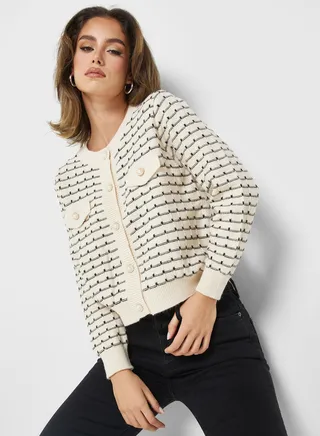 Waved Printed Cardigan