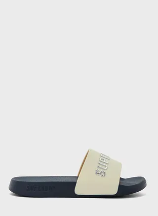 Code Logo Vegan Pool Slide Flip Flops