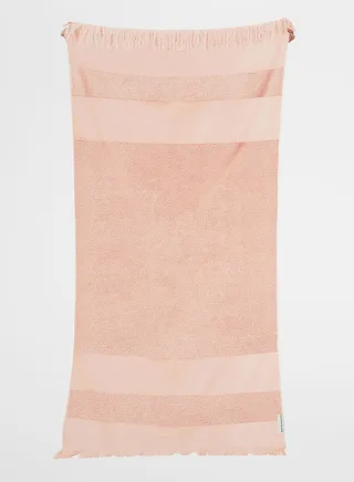 Summer Stripe Salmon Turkish Beach Towel