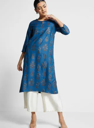 Round Neck Printed Kurti