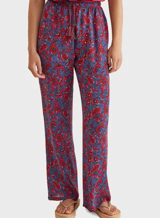 High Waist Printed Pyjama Pants