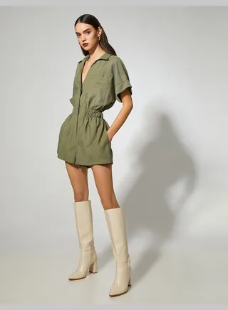 Silk Looking Short Jumpsuit