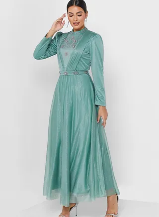 Embellished Shimmer Dress