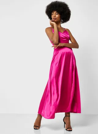 Strappy Side Slit Dress