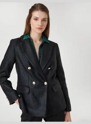 Silvery Wrapped Blazer Jacket