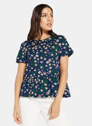 Floral Print Peplum Top