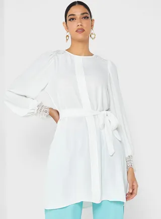Puff Sleeve Button Down Tunic