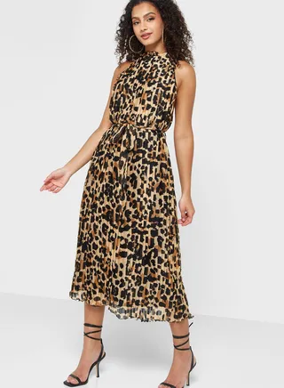 Halter Neck Printed Dress