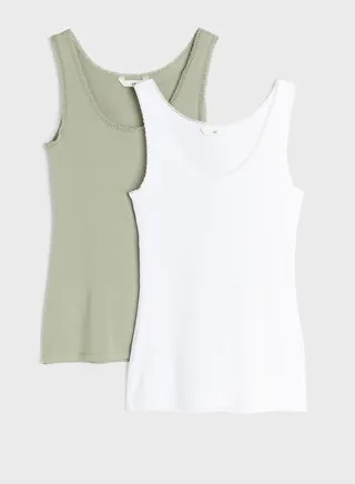 2 Pack Scoop Neck Vest Top