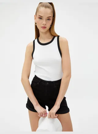 Cotton Pocket Detail Jean Shorts