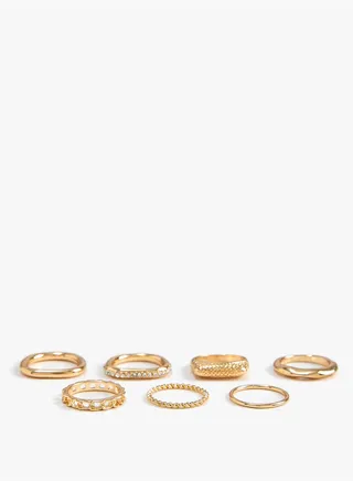 Ring Set 6 Pack Metal Thin Textured