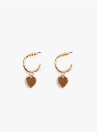 Heart Shaped Hoop Earrings Pendant