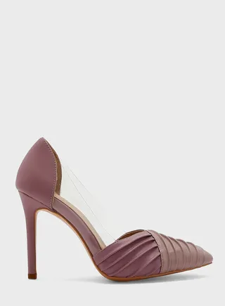 Colourblock Gathered Pointed Pump