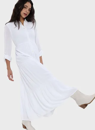 Button Detail Shirt Dress