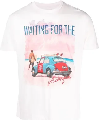 graphic-print blush T-shirt