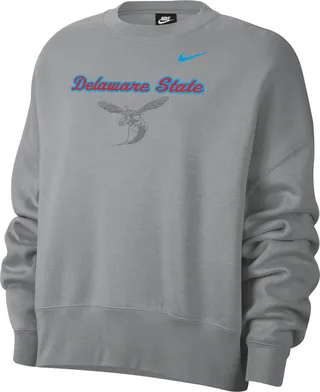 Nike Women's College (Delaware State) Crew-Neck Sweatshirt in Grey