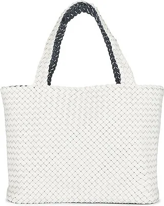 Bottega Veneta Bicolor Tote Bag in White