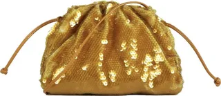 Bottega Veneta Sequin-Embellished Ruched Crossbody Bag