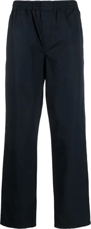 Elasticated-Waistband Straight-Leg Trousers