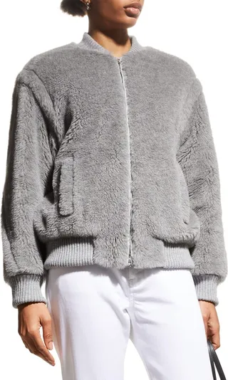 Terry Teddy Oversized Bomber Jacket