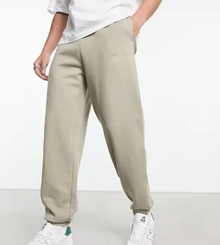 COLLUSION sweatpants with embroidered logo in washed khaki