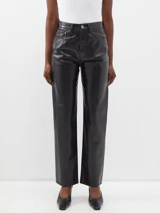 90s Pinch Recycled-leather Trousers
